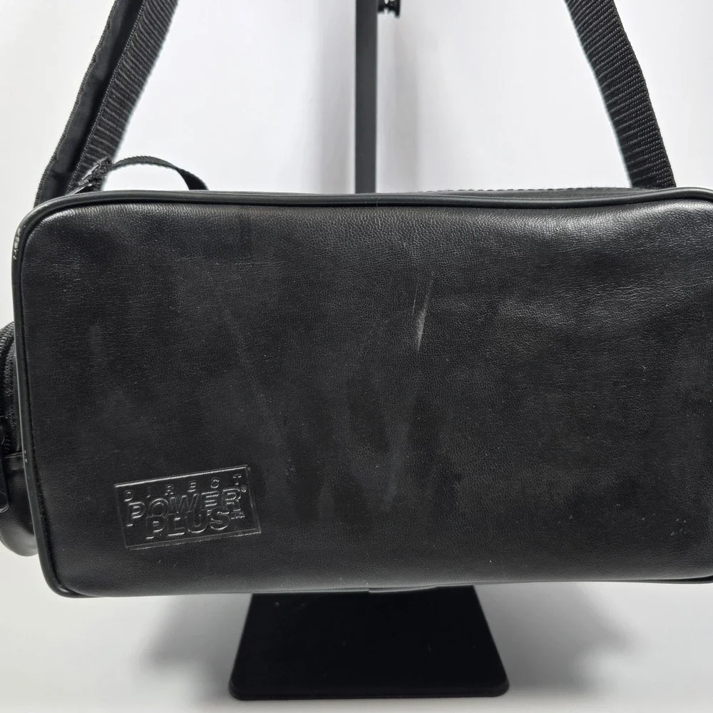 Vintage Rayovac Direct Power Plus Black Leather Electronics Bag W/Strap Padded